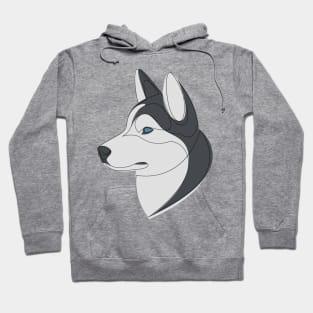 Siberian Husky - linear dog Hoodie